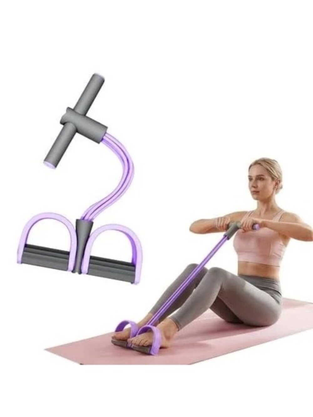 Pedal Puller Resistance Band - Elastic Yoga Resistance Band - Purple
